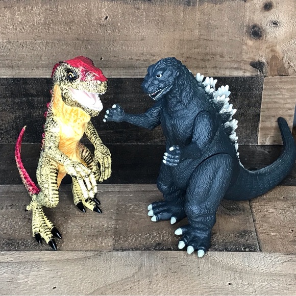 Vintage Godzilla T-Rex Lot 1998-2002 Toho Trendmaster 6” Figures Adult & Baby - Picture 6 of 10